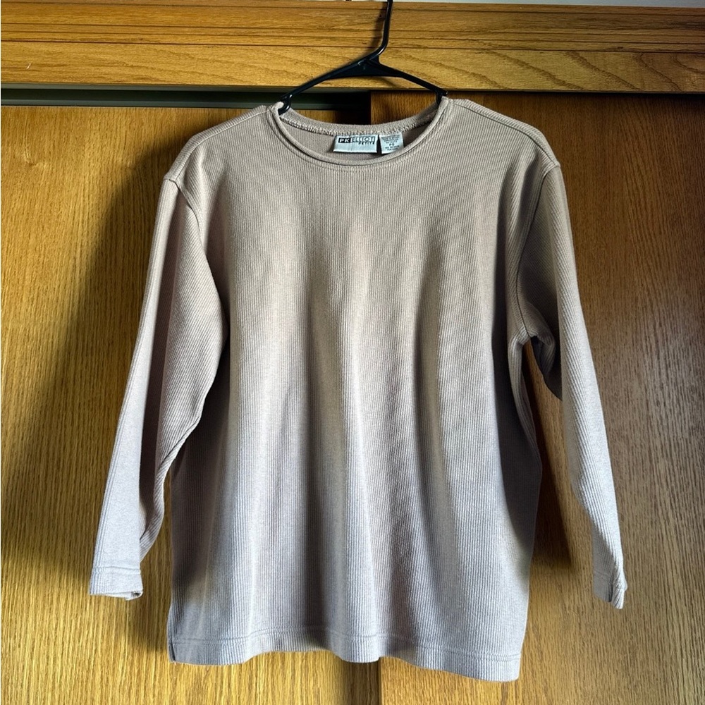 Casual Beige Long Sleeve Blouse